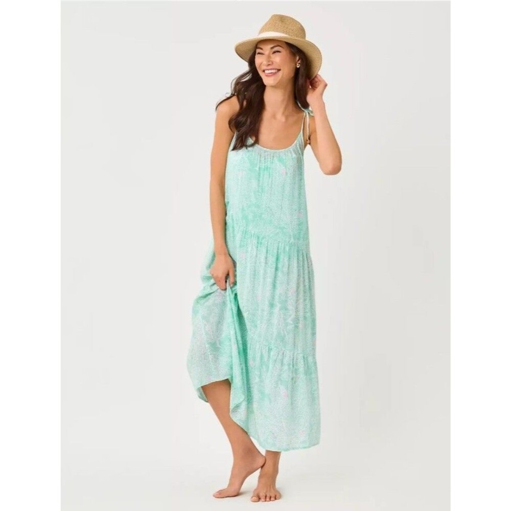 Lilly Pulitzer Xaden Maxi Cover-Up Dress Womens Medium Breezy Vacation Seashells